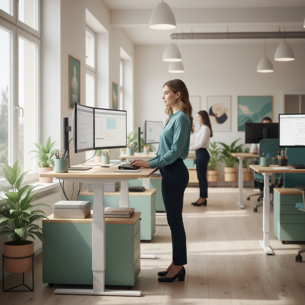 Travailleur de bureau ergonomique Saint-Lambert